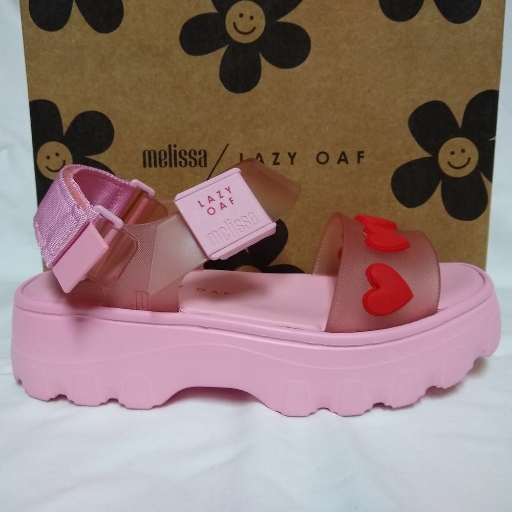 Lazy Oaf x Melissa Kick Off Pink Heart Sandals